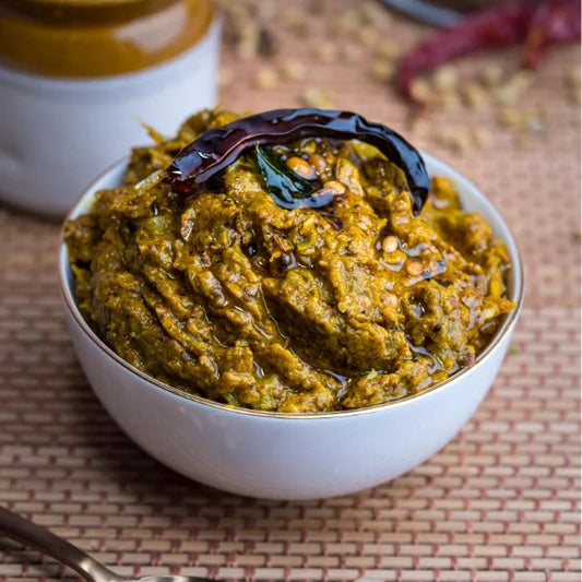 Green Tamarind Pickle (Pachhi Chintakaya)